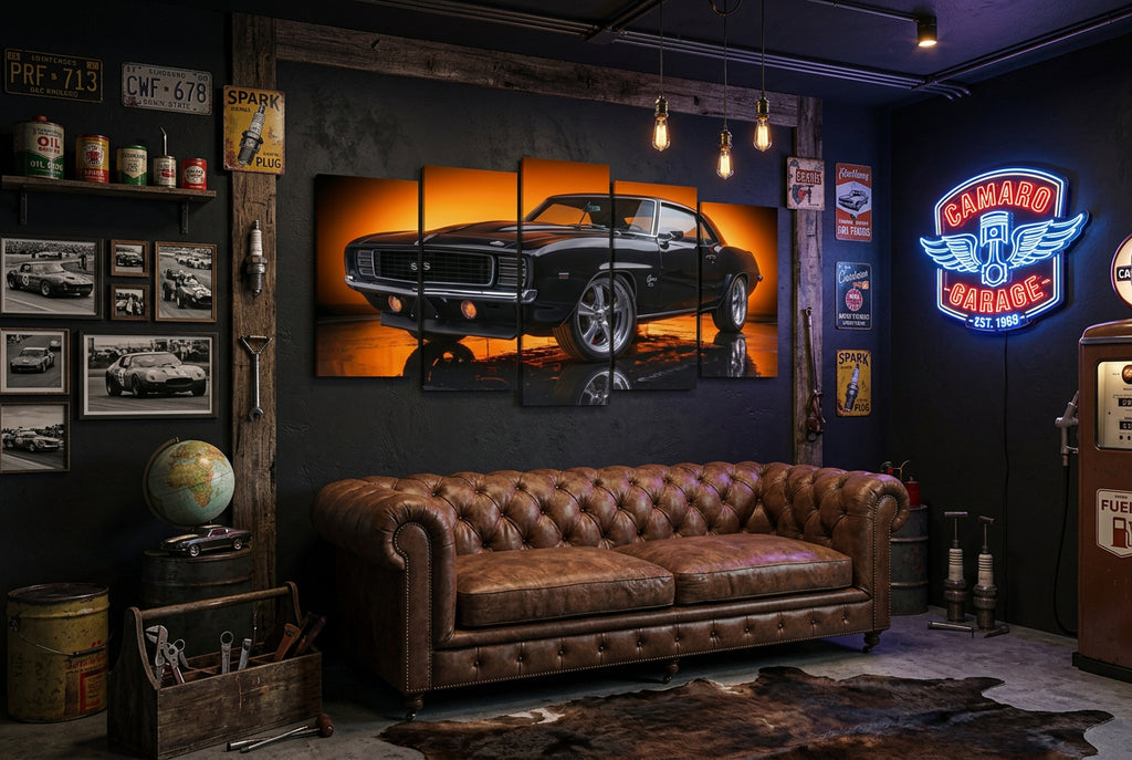 1969 Camaro RS SS Canvas Panel Wall Art