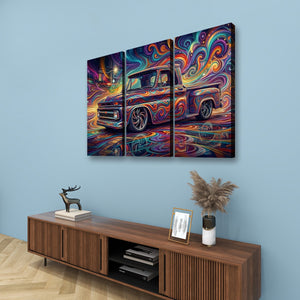 1966 Chevy C10 Stepside Shortbed – Abstract Fidelity 5-Panel Canvas Wall Art