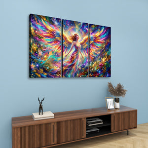 Celestial Fracture – Psychedelic Angel Canvas Wall Art