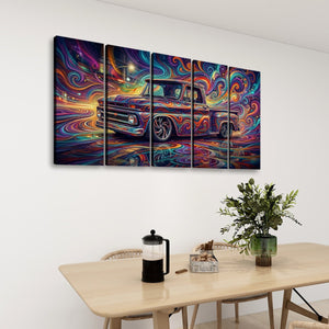 1966 Chevy C10 Stepside Shortbed – Abstract Fidelity 5-Panel Canvas Wall Art
