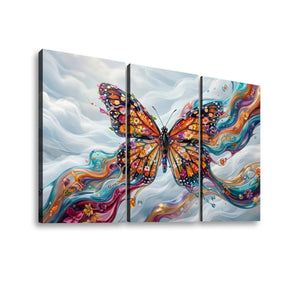 Abstract Fidelity: Monarch Butterfly 3 or 5 Panel Multi-Panel Canvas