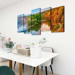 Four Seasons — Winter, Spring, Summer & Fall Canvas Wall Art