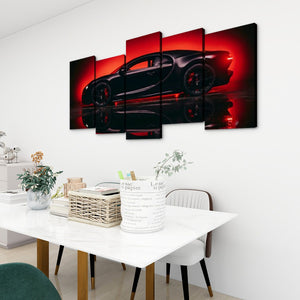 Dark Reflection – Bugatti Chiron 5-Panel Canvas Wall Art