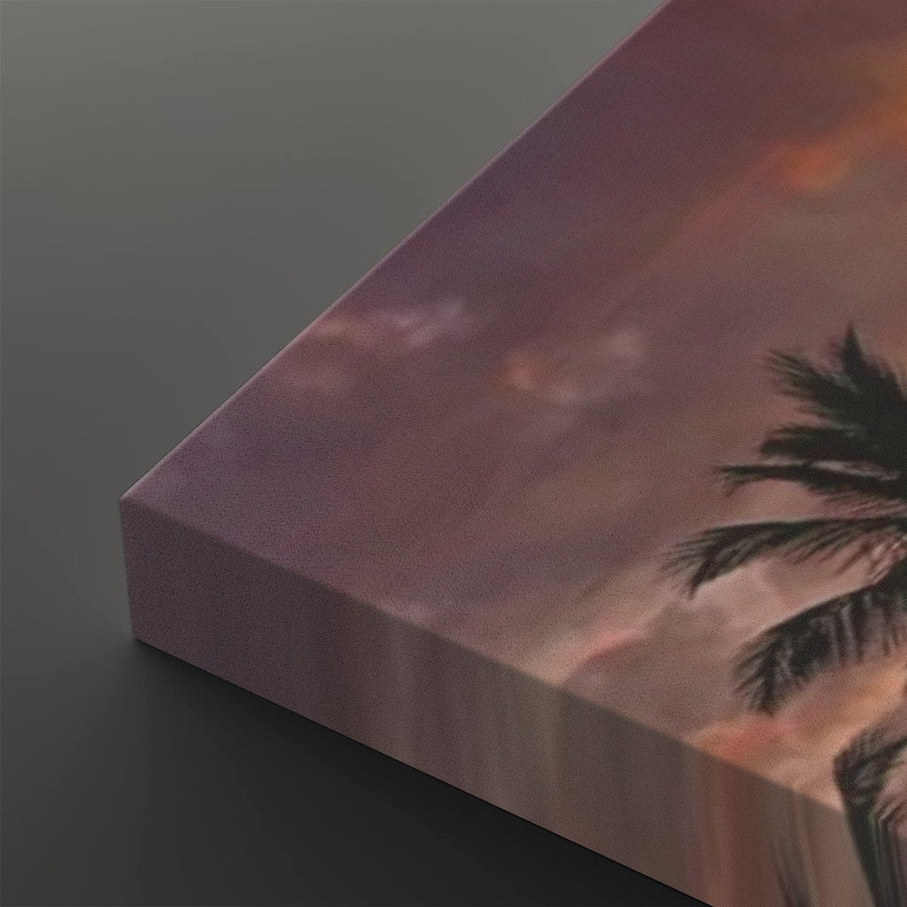 5-Panel Level Sunset Heart Hands Canvas Wall Art | Coastal Multi-Panel Print