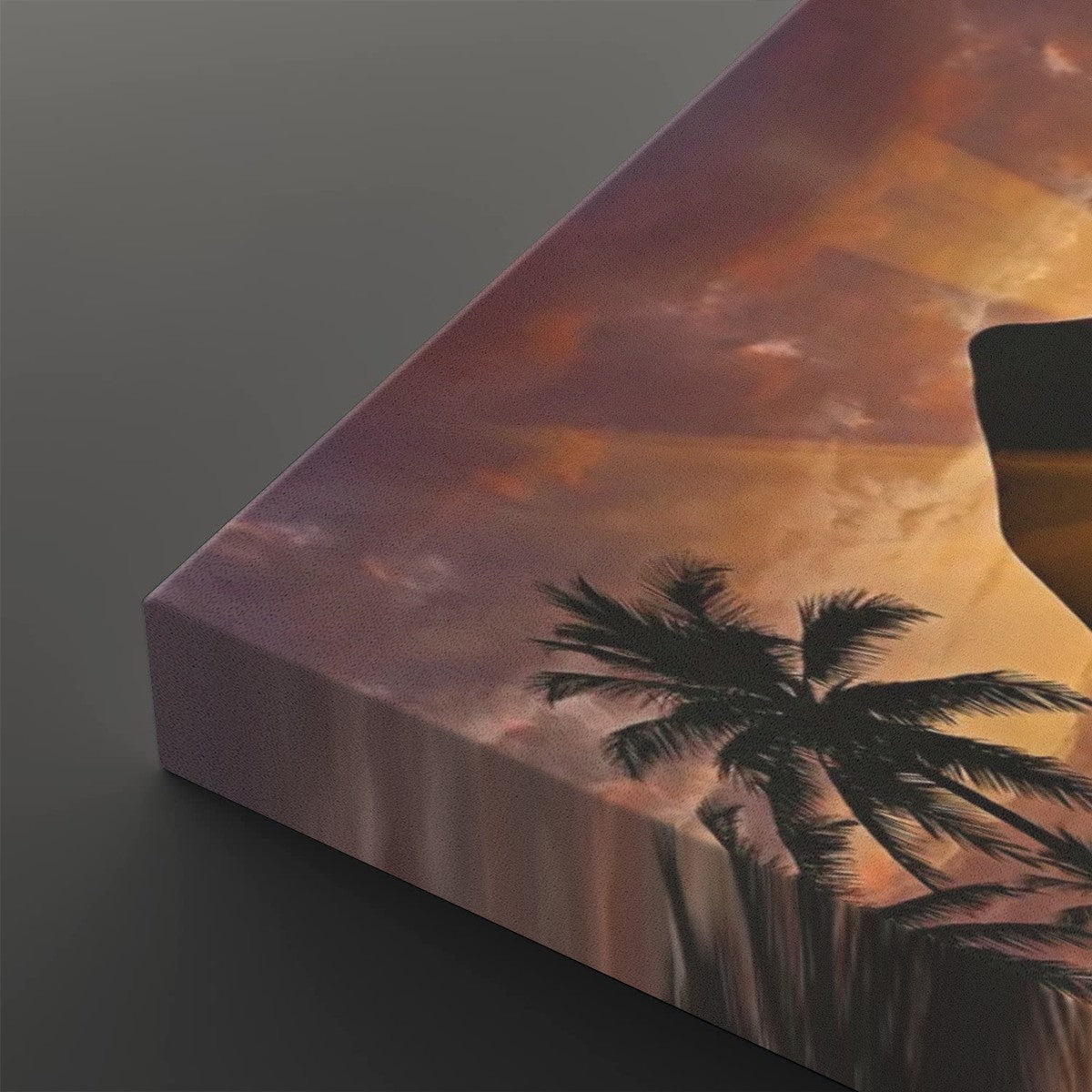 5-Panel Level Sunset Heart Hands Canvas Wall Art | Coastal Multi-Panel Print