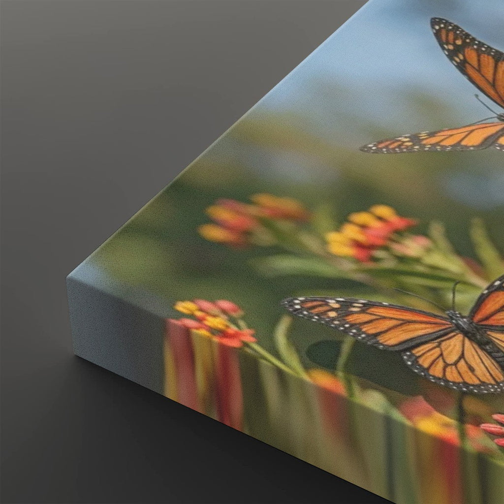 Monarch Butterfly Garden — 3D Milkweed Canvas Wall Art