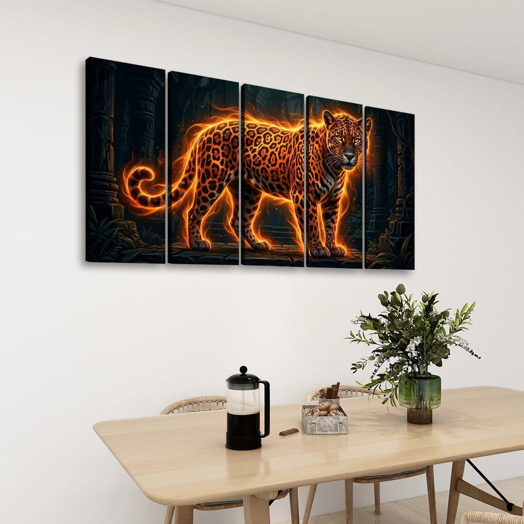 Multi-Panel Split Canvas Abstract Tiger Wall Art Print