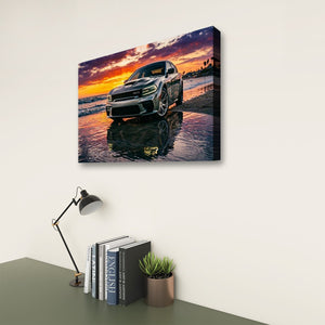 Dodge SRT Hellcat Charger – Beach Sunset 5-Panel Canvas Print