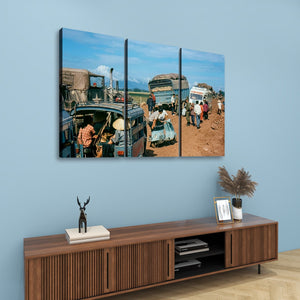 Chaos on the Road to Ben Hue – Vietnam War 5-Panel Canvas Wall Art