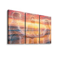 Jesus Christ Loving Couple Sunset Beach 5 Panel Level Canvas Wall Art