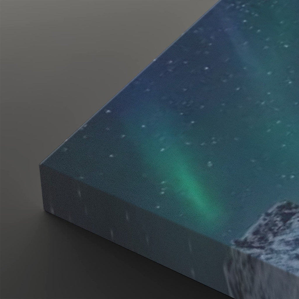 Northern Lights Over the City — 5 Panel Level Canvas Wall Art
