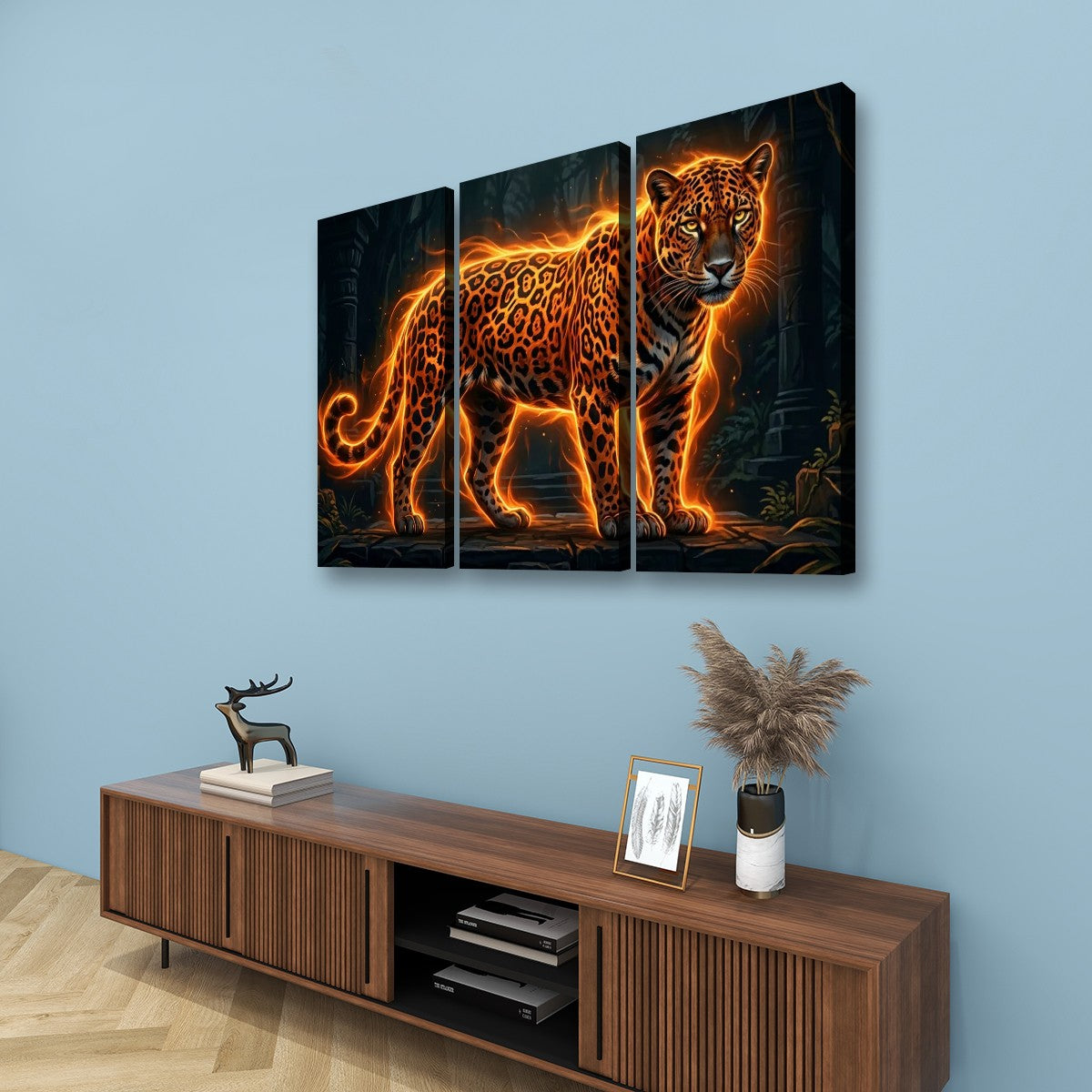 Multi-Panel Split Canvas Abstract Tiger Wall Art Print