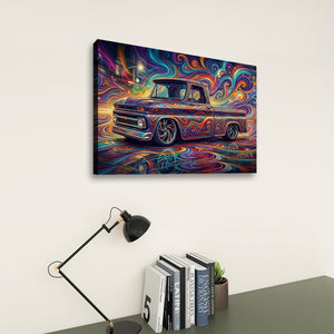 1966 Chevy C10 Fleetside Shortbed – Abstract Fidelity 5-Panel Canvas Wall Art