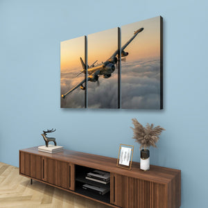 Golden Sentinel – P2V Neptune Military Plane 5-Panel Canvas Wall Art