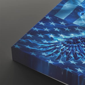 Blue Eagle – Abstract US Waving Flag 5-Panel Canvas Wall Art