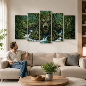 Forest Spirit Bear Canvas Wall Art – Where the Wild Becomes Art | 1, 3 & 5 Panel Wildlife Print