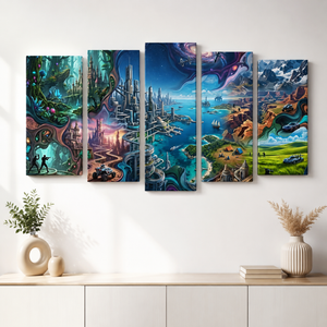 Gamer's Paradise Canvas Wall Art – Kids Gaming Print for Boys & Girls | 1, 3 & 5 Panel Bedroom Décor