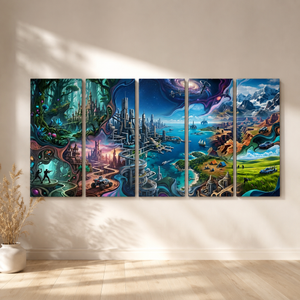 Gamer's Paradise Canvas Wall Art – Kids Gaming Print for Boys & Girls | 1, 3 & 5 Panel Bedroom Décor