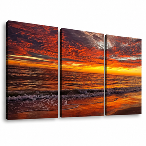 Indian Rocks Beach Florida Sunset Canvas Wall Art | 1, 3 & 5 Panel Staggered Coastal Print