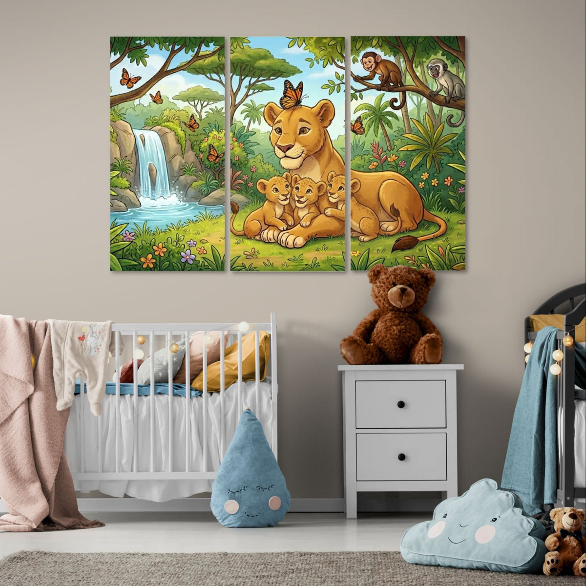 Kids lions wall art nursery