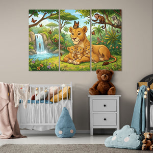 Kids lions wall art nursery