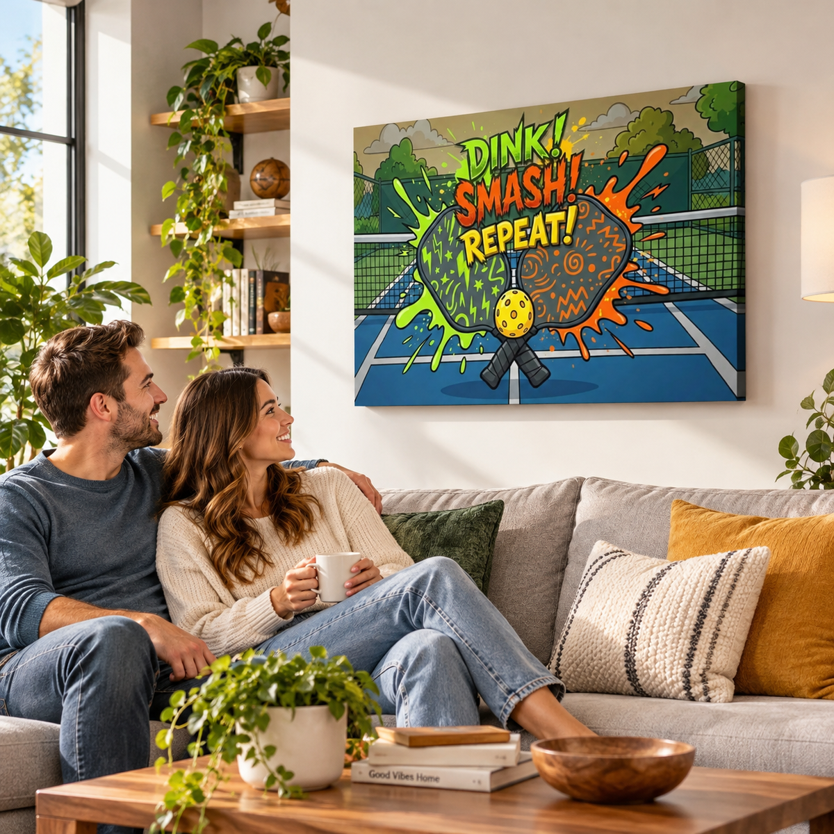 Pickleball 5-Panel Level Canvas Wall Art | Dink! Smash! Repeat!
