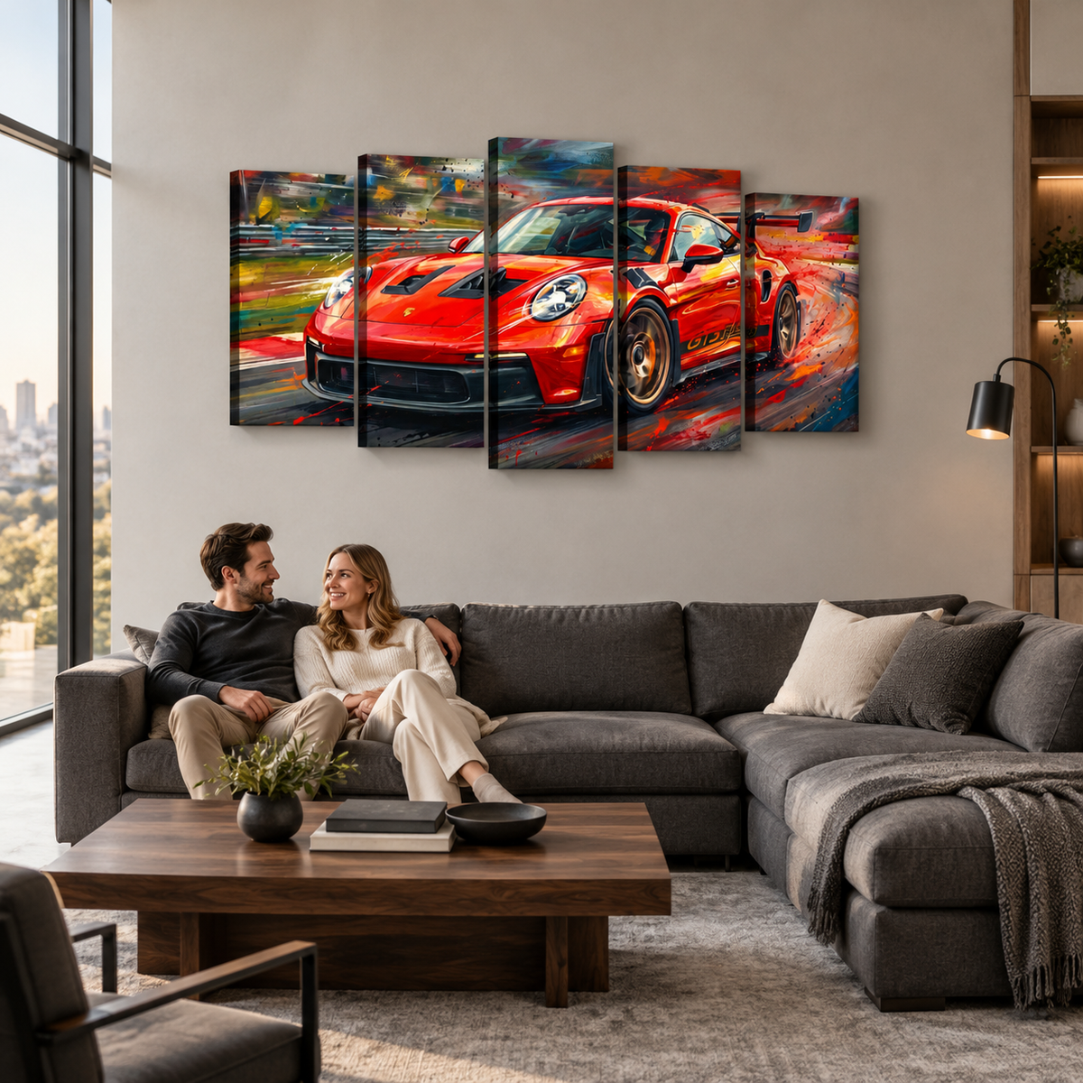 Porsche 911 GT3 Large Canvas Wall Art Mancave Garage Panel Print – 5-Panel Level