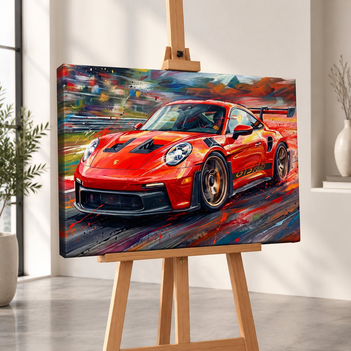 Porsche 911 GT3 Large Canvas Wall Art Mancave Garage Panel Print – 5-Panel Level
