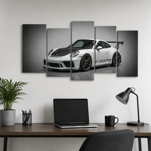 Porsche 911 GT3 991.2 Canvas Wall Art | 1, 3 & 5 Panel Staggered Garage Décor Print