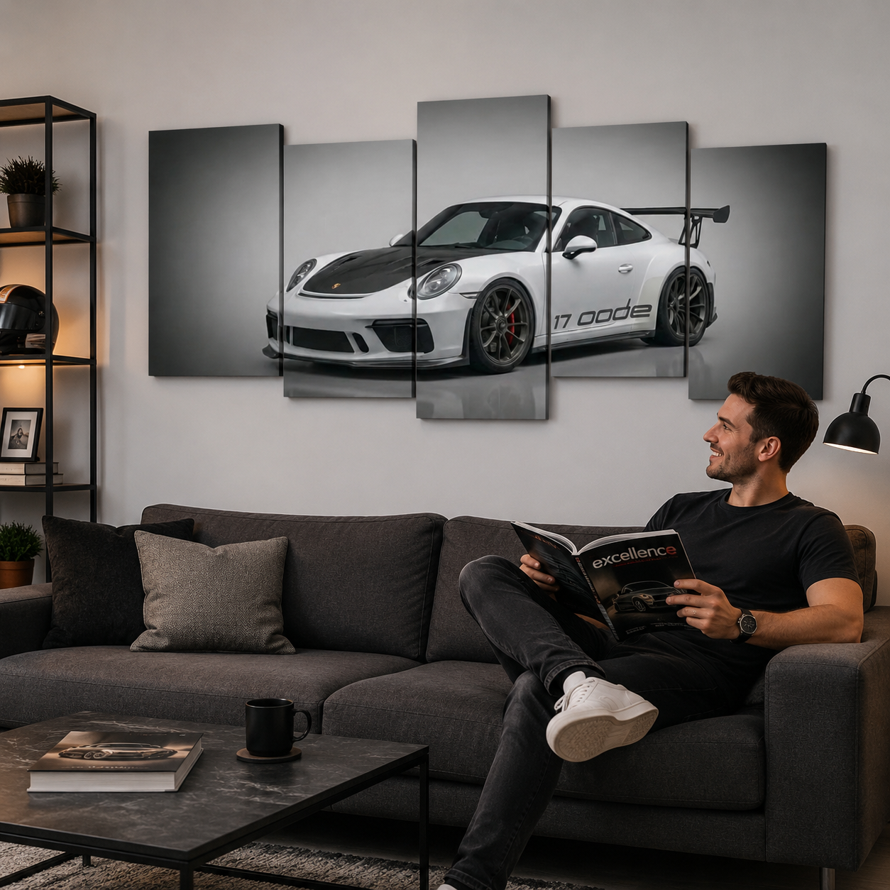 Porsche 911 GT3 991.2 Canvas Wall Art | 1, 3 & 5 Panel Staggered Garage Décor Print