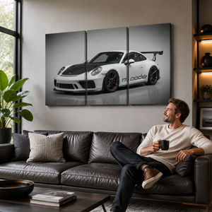 Porsche 911 GT3 991.2 Canvas Wall Art | 1, 3 & 5 Panel Staggered Garage Décor Print