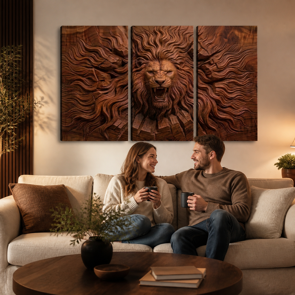 Multi-Panel Lion Canvas Wall Art | Wildlife Multi-Panel Print