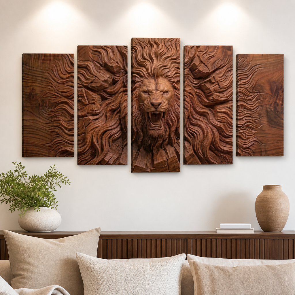 Multi-Panel Lion Canvas Wall Art | Wildlife Multi-Panel Print