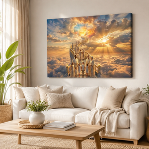 Stairway to Heaven Canvas Wall Art – Celestial Inspirational Print | 1 & 3 Panel Faith Décor