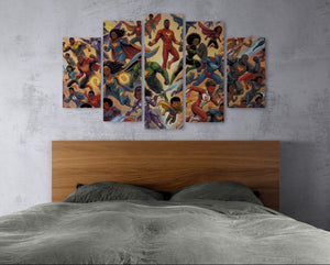 Kids Superhero Wall Art – 3 & 5 Panel Canvas Print for Boys & Girls
