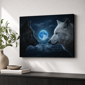 Blue Moon Wolves – Multi-Panel Canvas Wall Art